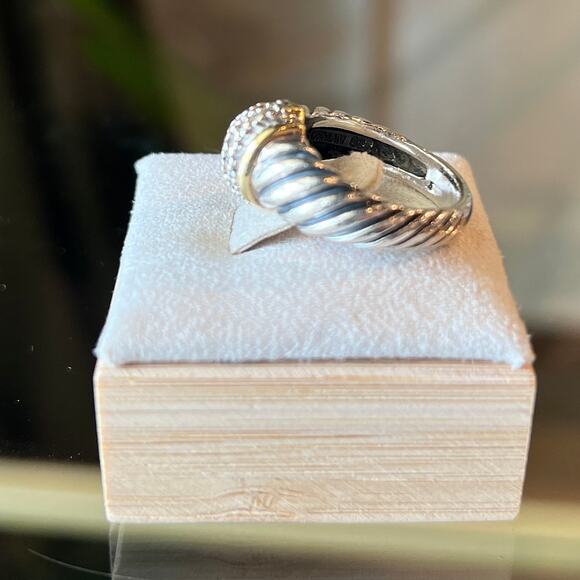 DAVID YURMAN Diamond Sculpted Cable Ring SZ 5 - Picture 4 of 4